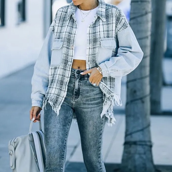 Dance & Marvel Jackets & Coats Nwt Dance Marvel Plaid Tweed